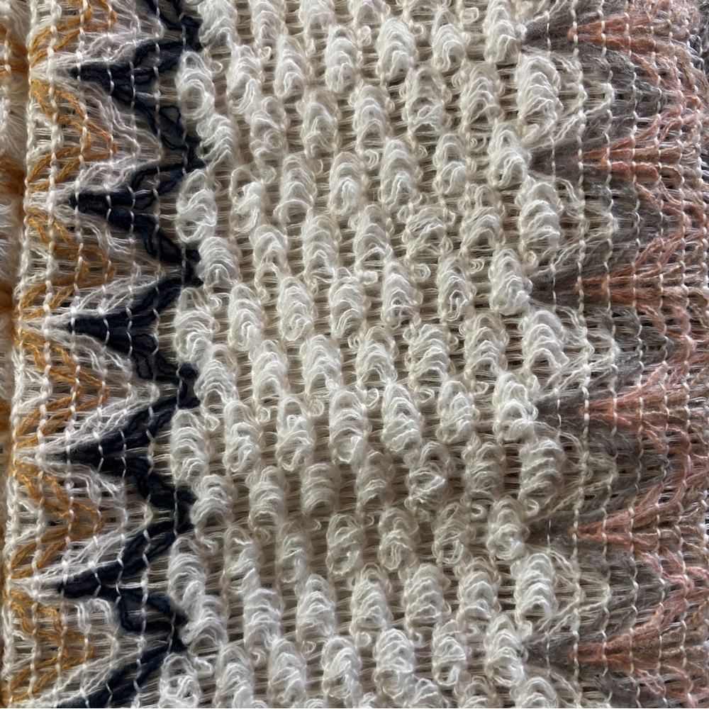 Chevron Knit Tassel Wrap Shawl Boho Blanket Scarf One Size - Picture 7 of 8